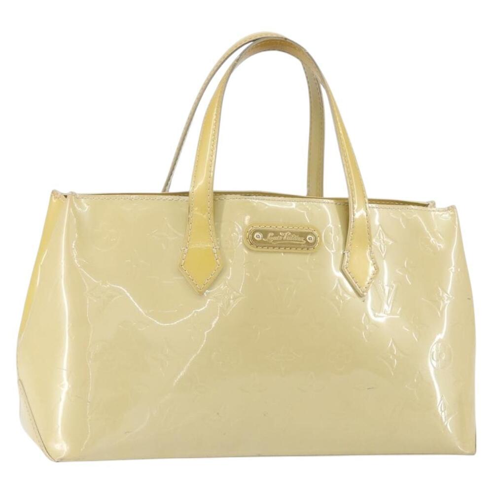 LOUIS VUITTON Monogram Vernis Wilshire PM Hand Bag Broncorail M91452 Auth BA7648